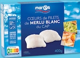 Coeur de filets de merlu blanc du cap msc surgelés - MARÈS en promo à 5,49 € chez Netto Coeur de filets de merlu blanc du cap msc surgelés - MARÈS dans le catalogue Netto