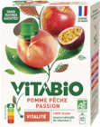 Compotes pomme pêche passion - VITABIO - Monoprix Compotes pomme pêche passion - VITABIO à 2,37 € dans le catalogue Monoprix