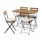 Aktuelles Tisch+4 Stühle/außen schwarz/hellbraun lasiert/Frösön/Duvholmen beige Angebot bei IKEA in Duisburg ab 149,95 €