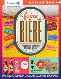 Catalogue Supermarchés E.Leclerc en cours à Criquetot-l'Esneval et alentours, la foire à la BIÈRE, 32 pages, 14/10/2025 - 25/10/2025
