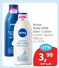 Body-Milk Angebote von Nivea bei budni Pinneberg für 3,99 €