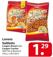Knabberzeug im aktuellen famila Nordost Prospekt Lorenz Saltletts Laugen-Brezel oder Laugen-Cracker für 1,29 € bei famila Nordost im Angebot
