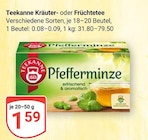 Kräutertee Angebote von Teekanne bei GLOBUS Homburg für 1,59 €