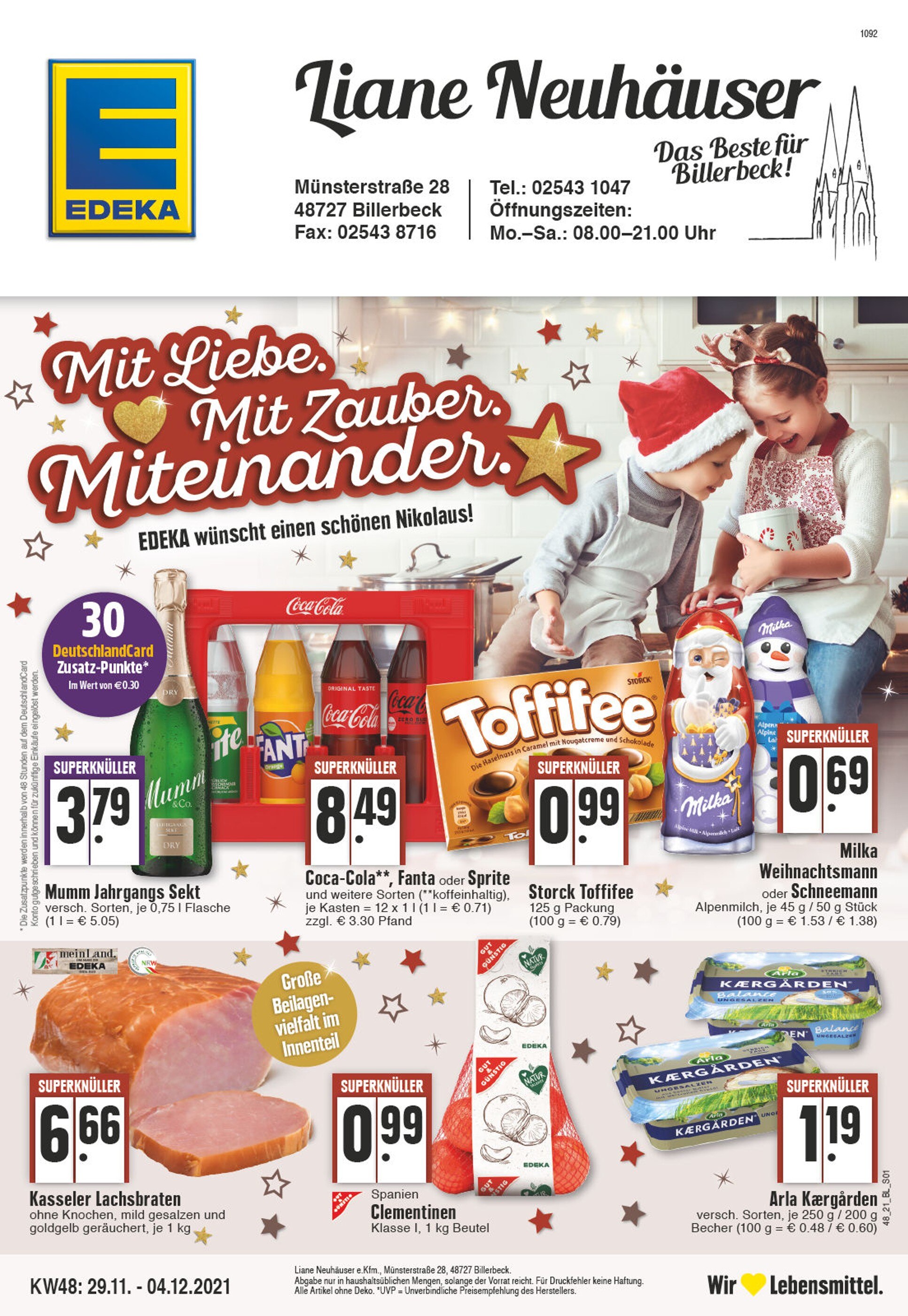 EDEKA Prospekt für Coesfeld mit 24 Seiten EDEKA Prospekt für Coesfeld: "Aktuelle Angebote", 24 Seiten, 29.11.2021 - 04.12.2021