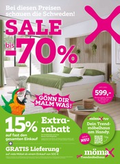 Bett im mömax Prospekt in Würzburg Aktueller mömax Prospekt mit Bett, "Bei diesen Preisen schauen die Schweden! SALE bis -70%", Seite 1