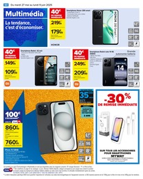 Prix et réduction Smartphone dans le prospectus Carrefour en cours Offre Smartphone dans le catalogue Carrefour du moment à la page 62