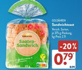 Sandwichtoast von Goldähren im aktuellen ALDI SÜD Prospekt