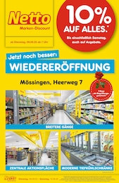 Netto Marken-Discount Prospekt für Mössingen: "Wiedereröffnung - 10% auf ALLES", 4 Seiten, 09.09.2025 - 13.09.2025