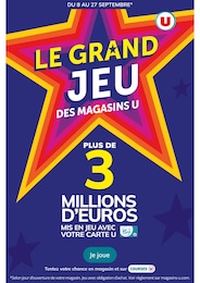 Catalogue Supermarchés de Super U à Saint-Macaire Prospectus Super U à Saint-Macaire, "LE GRAND JEU DES MAGASINS U", 1 page, 08/09/2026 - 27/09/2026