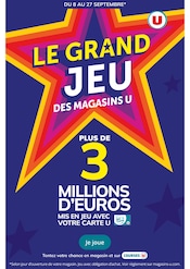 Prospectus Supermarchés Super U en cours à Trélazé et alentours, "LE GRAND JEU DES MAGASINS U", 1 page, 08/09/2026 - 27/09/2026 Catalogue Supermarchés Super U en cours à Trélazé et alentours, "LE GRAND JEU DES MAGASINS U", 1 page, 08/09/2026 - 27/09/2026