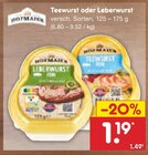 Aktuelles Teewurst oder Leberwurst Angebot bei Netto Marken-Discount in Pforzheim ab 1,19 €