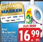 Waschmittel im Angebot bei E center in Niederkassel Waschmittel Angebote von Ariel bei E center Niederkassel für 16,99 €