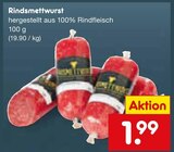 Rindsmettwurst Angebote bei Netto Marken-Discount Mühlhausen für 1,99 €