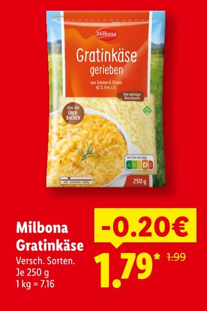 Gratinkäse gerieben