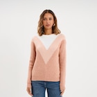Pull manches longues col rond rose clair femme - La Halle Pull manches longues col rond rose clair femme à 29,99 € dans le catalogue La Halle