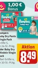 Baby Dry Pants oder Windeln im Angebot bei REWE in Velbert Baby Dry Pants oder Windeln Angebote von Pampers bei REWE Velbert für 8,49 €