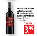 EDEKA Hirschberg - Lützelsachsener Rittersberg Spätburgunder trocken Angebot im Prospekt Lützelsachsener Rittersberg Spätburgunder trocken bei EDEKA im Hirschberg Prospekt für 3,99 €
