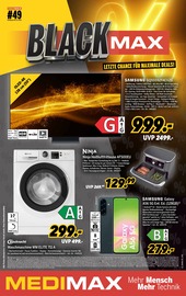 Aktueller MEDIMAX Prospekt mit Waschmaschine, "BLACK MAX", Seite 1