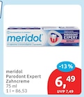 Parodont Expert Zahncreme von meridol für 6,49 € bei budni im Angebot Parodont Expert Zahncreme von meridol im aktuellen budni Prospekt