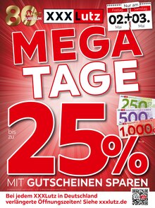 Gutscheine im XXXLutz Möbelhäuser Prospekt "MEGA TAGE" mit 4 Seiten (Mannheim)