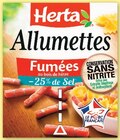 Allumettes fumées -25% de sel conservation sans nitrite - Herta en promo chez U Express Allumettes fumées -25% de sel conservation sans nitrite - Herta dans le catalogue U Express