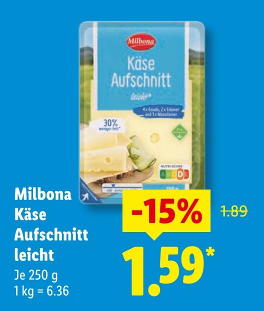 Käse Aufschnitt leicht