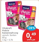 Poésie Katzennahrung von Vitakraft für 0,49 € bei budni im Angebot Poésie Katzennahrung von Vitakraft im aktuellen budni Prospekt