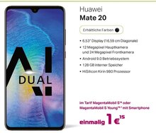 Huawei Mate 20 bei Telekom Partner Tönisvorst in Nettetal Huawei Mate 20 im Angebot bei Telekom Partner Tönisvorst Nettetal für 1,00 €
