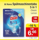 Spülmaschinentabs 5 in 1 im Angebot bei Zimmermann in Nordhorn Spülmaschinentabs 5 in 1 Angebote von At Home bei Zimmermann Nordhorn für 6,66 €