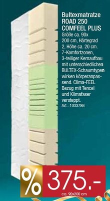 Bultexmatratze ROAD 250 COMFEEL PLUS bei Zurbrüggen in Oberhausen Bultexmatratze ROAD 250 COMFEEL PLUS im Angebot bei Zurbrüggen Oberhausen für 375,00 €