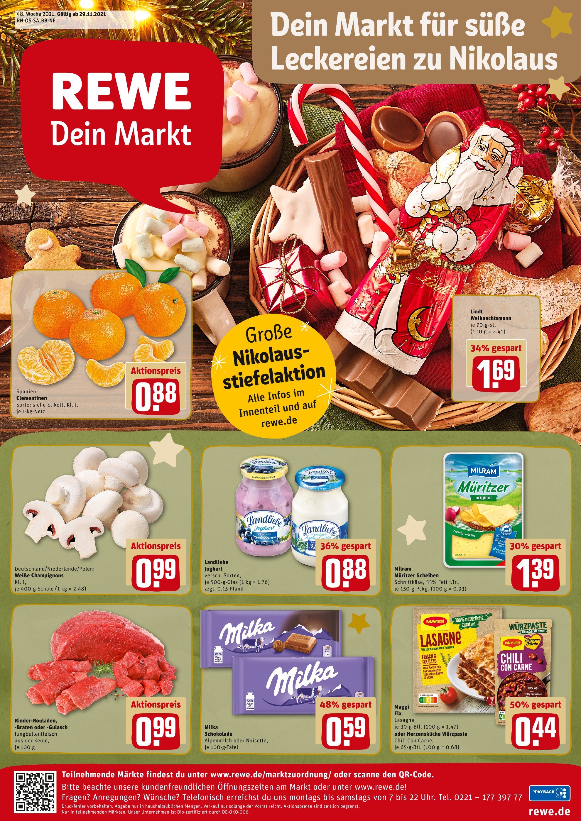 REWE Prospekt für Magdeburg mit 25 Seiten REWE Prospekt für Magdeburg: "Angebote im Markt", 25 Seiten, 29.11.2021 - 04.12.2021