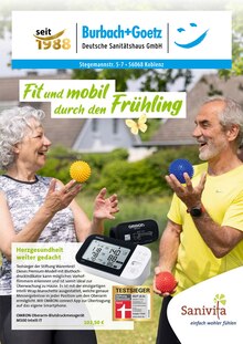 Burbach + Goetz Deutsche Sanitätshaus GmbH Prospekt Fit und mobil durch den Frühling mit  Seiten