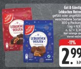 Lebkuchen Herzen gefüllt Angebote von Gut & Günstig bei EDEKA Coburg für 2,99 €