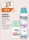 Deospray oder Roll-on von Garnier Minerals im aktuellen Müller Prospekt