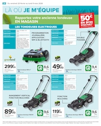 Prix et réduction Tondeuse Électrique dans le prospectus Carrefour en cours Offre Tondeuse Électrique dans le catalogue Carrefour du moment à la page 26