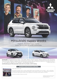 Werkstatt & Auto Prospekt von Mitsubishi in Seckach Aktueller Mitsubishi Werkstatt & Auto Prospekt für Seckach: Mitsubishi Happy Weeks mit 1} Seite, 15.09.2025 - 13.10.2025