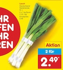 Lauch für 2,49 € bei Netto Marken-Discount im Angebot Lauch im aktuellen Netto Marken-Discount Prospekt