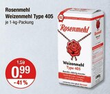 Weizenmehl Type 405 Angebote von Rosenmehl bei V-Markt Augsburg für 0,99 €