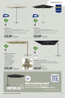 Sonnenschirm im METRO Prospekt "Wochenangebote SCO + Gewinnspiel + Outdoor" mit 75 Seiten (Augsburg)