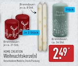 Weihnachtskerze(n) im ALDI Nord Prospekt Weihnachtskerze(n) von HOME CREATION im aktuellen ALDI Nord Prospekt für 2,49 €