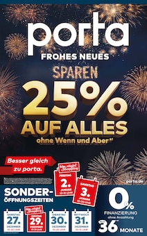 porta Möbel Prospekt FROHES NEUES SPAREN! mit 4 Seiten