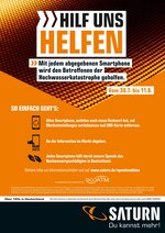 Saturn Prospekt für Elsterwerda mit 1 Seite Saturn Prospekt für Elsterwerda: "HILF UNS HELFEN", 1 Seite, 30.07.2021 - 11.09.2021