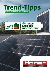 Aktueller Honer Baustoffe Baumarkt Prospekt in Wehingen und Umgebung, "Trend-Tipps FÜR DIE ENERGETISCHE SANIERUNG" mit 9 Seiten, 04.10.2024 - 13.10.2024