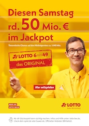 Lotto Baden-Württemberg Prospekt für Heppenheim mit 1 Seite Lotto Baden-Württemberg Prospekt für Heppenheim: "Diesen Samstag rd. 50 Mio. € im Jackpot", 1 Seite, 28.05.2026 - 30.05.2026