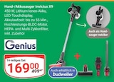 Aktuelles Hand-/Akkusauger Invictus X9 Angebot bei GLOBUS in Saarbrücken ab 169,00 €