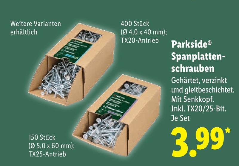 Spanplattenschrauben 150 Stück
