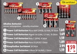 Micro AAA (LR03), Mignon AA (LR6), Baby C (LR14), Mono D (LR20), E-Block 9V (6LR61) Angebote von Power Cell Batterien oder Knopfzellen Sortiment bei E center Trier für 1,59 €