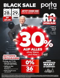 porta Möbel Prospekt: "BLACK SALE", 1 Seite, 28.11.2025 - 29.11.2025