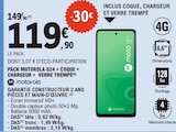 Pack Motorola G24 + coque + chargeur + verre trempé - motorola en promo chez E.Leclerc Castres à 119,90 €