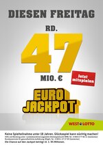 WESTLOTTO Prospekt für Dortmund mit 3 Seiten WESTLOTTO Prospekt für Dortmund: "Diesen Freitag rund 47 Mio. €", 3 Seiten, 02.03.2021 - 05.03.2021
